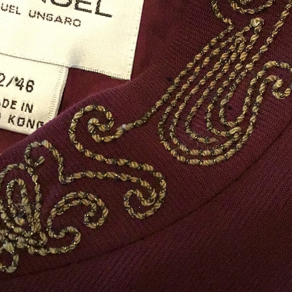 Vintage Emanul Ungaro cropped bolero style jacket / beadwork on collar/cuffs 12 - Picture 13 of 13